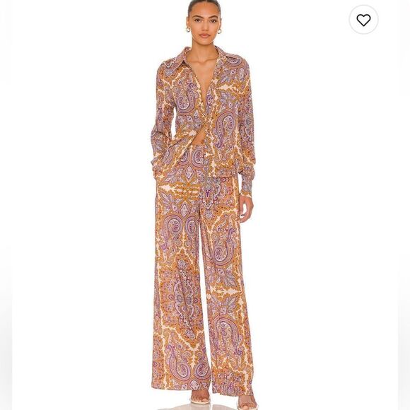 Revolve L’Academie Palma wide leg Pant in Aria Multi Paisley New Small - Picture 1 of 8